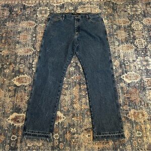 Wrangler Straight Leg Jeans in Dark Blue Denim